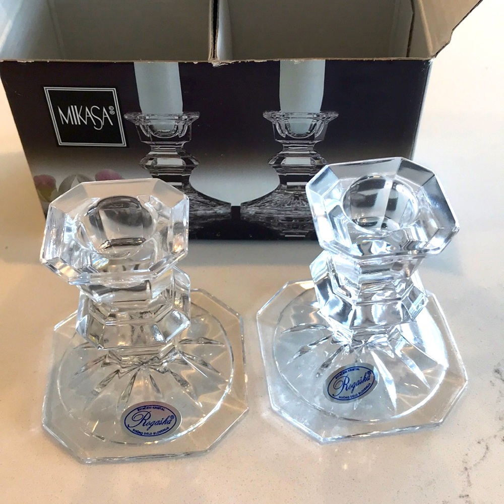 Mikasa crystal candle holders